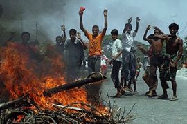 bangladesh dhaka protests fire food protests