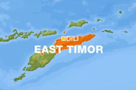 Map of East Timor showing Dili