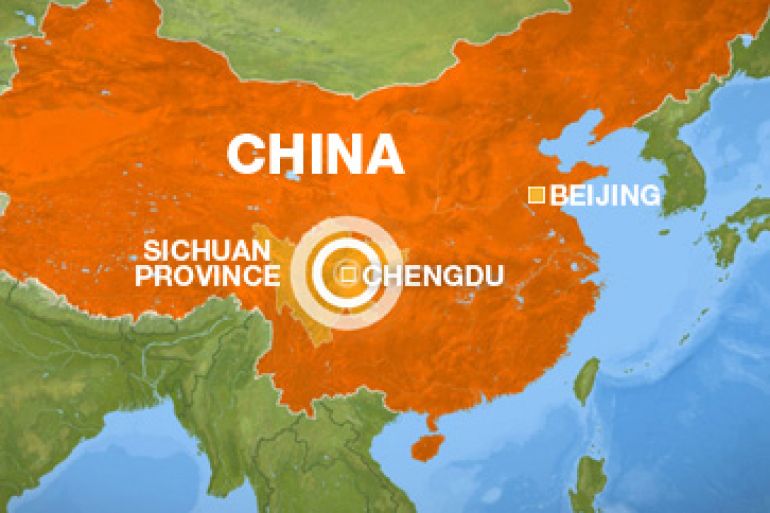 china map earthquake sichuan chengdu
