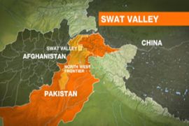 Swat valley, North West Frontier Province, Pakistan Map