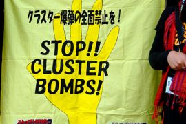 Cluster bomb protest