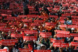 south korea strike protest