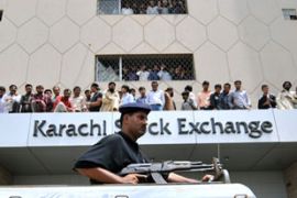 Violence at Karachi stock exchange
