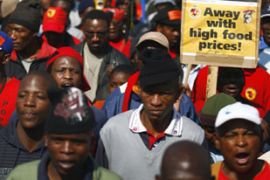 south africa food fuel price strike rally