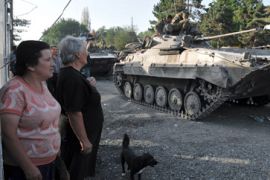 Russia tanks Georgia conflict near Gori