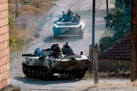 Russia tanks Georgia conflict near Gori