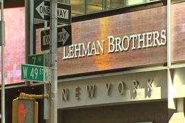 Lehman Brothers bank sign