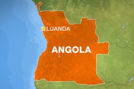 Angola map with capital Luanda