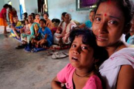 People displaced by violence in Assam Bodo