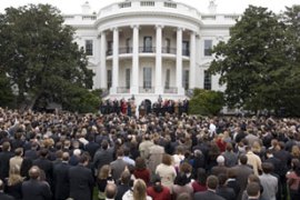 Bush''s goodbye at White House