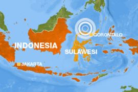 indonesia sulawesi quake map