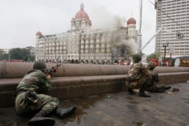 Indian army soldiers at the Taj Mahal Hotel
