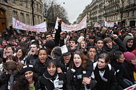 Education protests, Paris, France