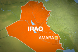 Map of Iraq showing Amara