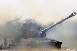 Israeli artillery fires smoke bomb