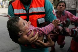 Injured Palestinian child