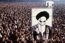 Poster Ayatollah Khomeineh Islamic revolution