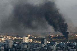 Smoke billows from the east side of Gaza City picture gallery
