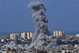 Smoke rise above Gaza Strip