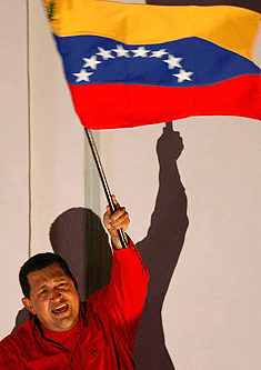 Hugo Chavez referendum victory flag caracas venezuela