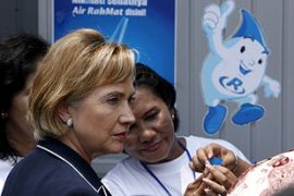 us secretary of state hillary clinton in indonesia