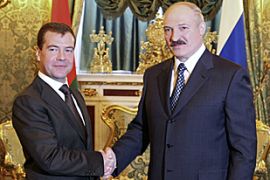 Dmitry Medvedev and Alexander Lukashenko