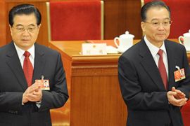china president hu jintao and premier wen jiabao