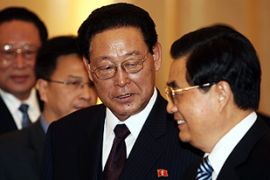 chinese president hu jintao, north korean pm kim yong-il
