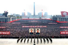 north korea public rally