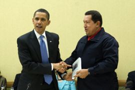 Hugo Chavez and Barack Obama