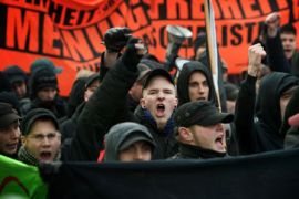 Neo-Nazi rally in Lichtenberg, Berlin