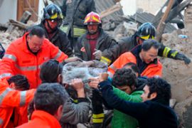Woman rescued from a house after earthquake