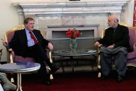 Richard Holbrooke and Hamid Karzai