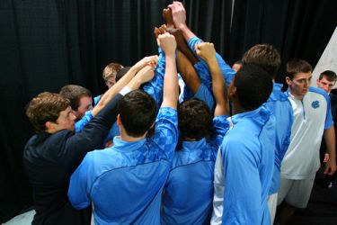 North Carolina team huddle