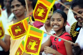 Sri Lankans celebrate defeat of Tamil Tigers