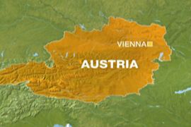 austrai map with vienna tv grab