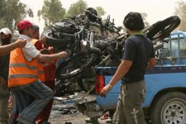 Motorcycle destroyed in Baghdad bombing