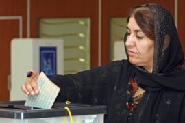 Kurdish woman votes in Northern Iraq