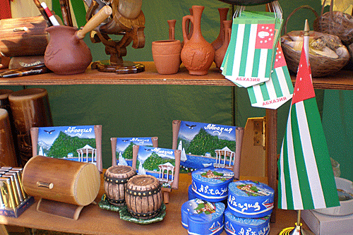 ABKHAZIA GALLERY Abkhaz holiday souvenirs on sale at the Sukhumi seafront