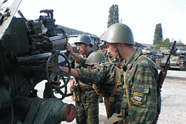 9. Abkhaz soldiers carry out an artillery drill