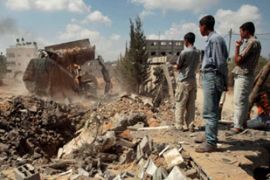 Gaza building destroyed in Israeli air raid