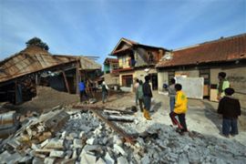 Indonesia quake rubble