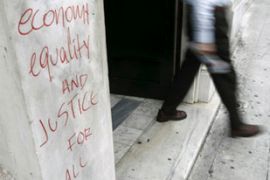 Man walks out of Greek bank