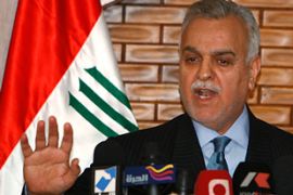 Iraq''s Vice-President Tareq al-Hashemi speaks during a news conference in Baghdad
