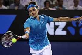 Roger Federer, Australian Open 2010, beating Lleyton Hewitt of Australia