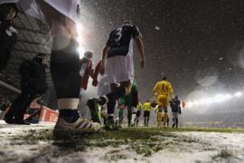 English Premier League frozen pitches