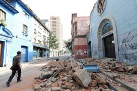 Damage from earthquake in Santiago