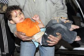 Palestinian child injured in air raid