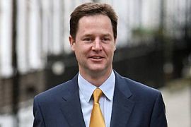 British Opposition Liberal Democrat Leader Nick Clegg