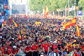 spanish await world cup final game in madrid